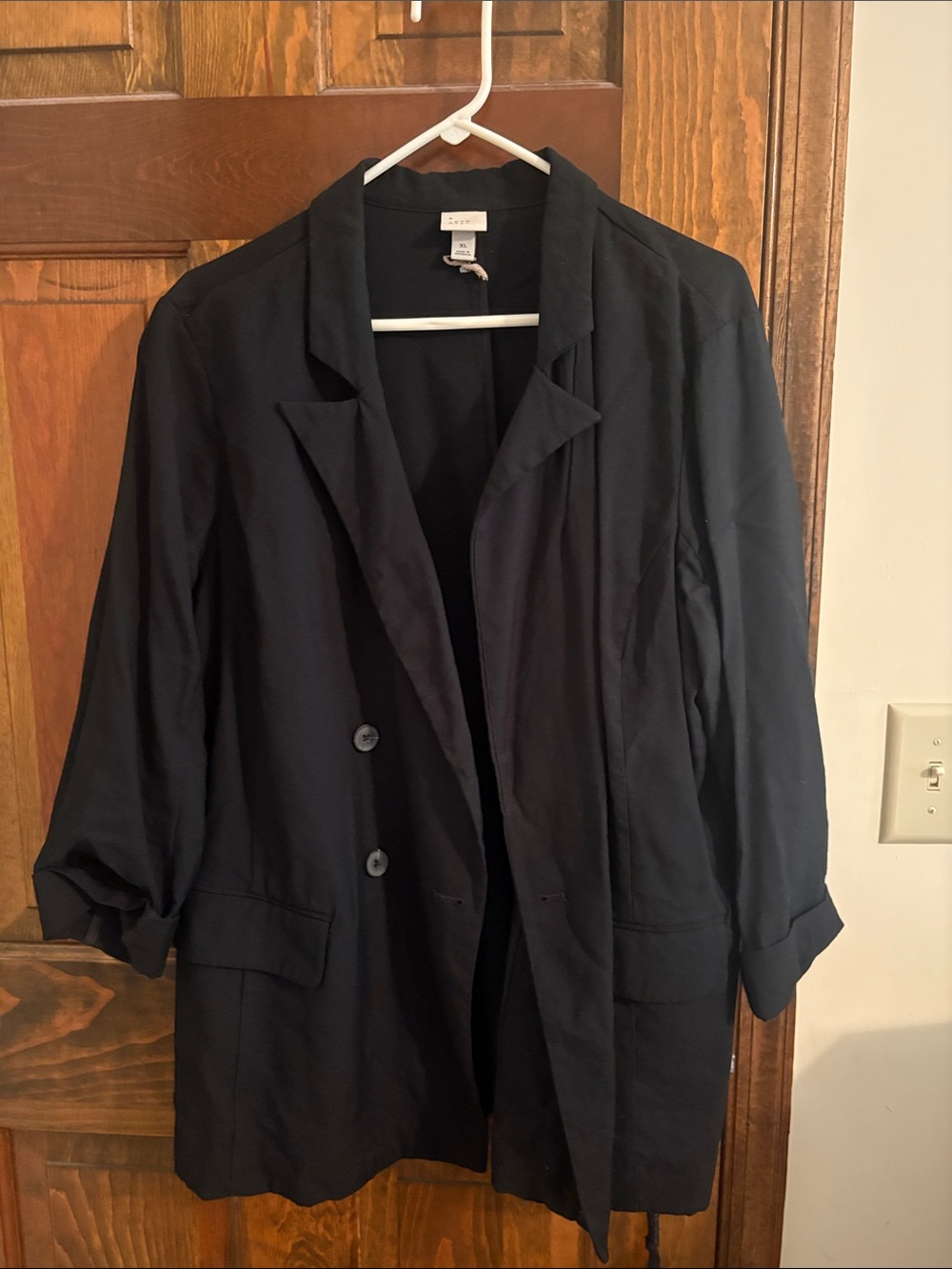 a new day Black Oversized Notch-Lapel Blazer